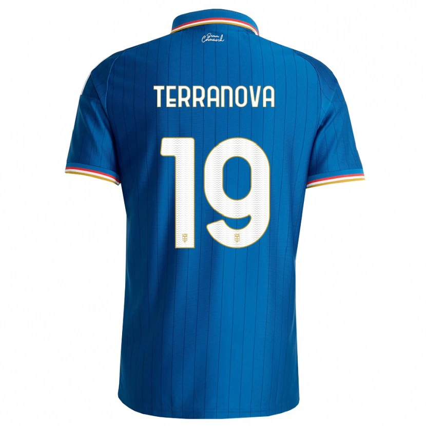 DanxenメンズMattia Terranova#19ブルー ホワイト レッドホームシャツ2026/27ジャージーユニフォーム