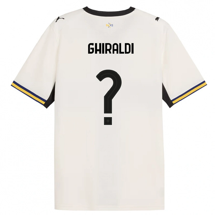 DanxenメンズCesare Ghiraldi#0オフホワイト ブラック イエローホームシャツ2026/27ジャージーユニフォーム