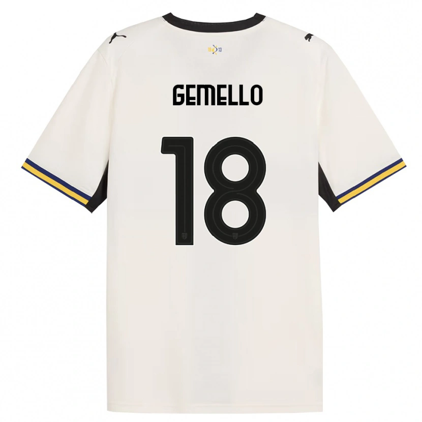 DanxenメンズAndrea Gemello#18オフホワイト ブラック イエローホームシャツ2026/27ジャージーユニフォーム