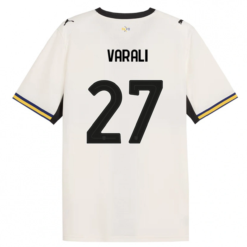 DanxenメンズLudovico Varali#27オフホワイト ブラック イエローホームシャツ2026/27ジャージーユニフォーム