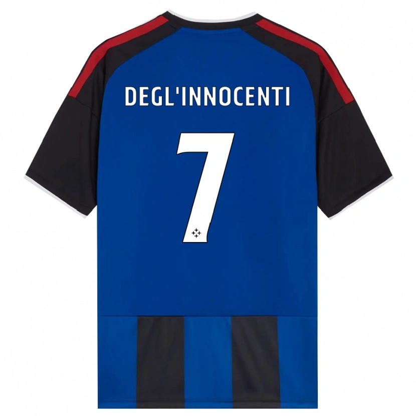 DanxenメンズTommaso Degl'innocenti#7ブラック レッド ホワイト ブルーホームシャツ2026/27ジャージーユニフォーム