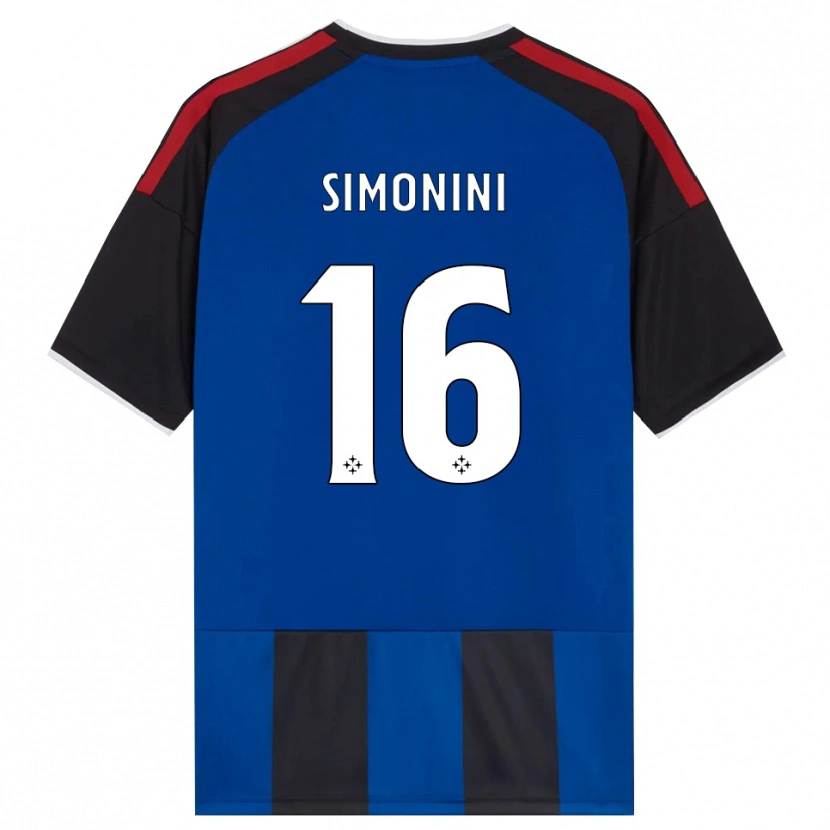 DanxenメンズNicolò Simonini#16ブラック レッド ホワイト ブルーホームシャツ2026/27ジャージーユニフォーム