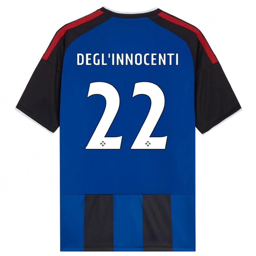 DanxenメンズLuca Degl'innocenti#22ブラック レッド ホワイト ブルーホームシャツ2026/27ジャージーユニフォーム