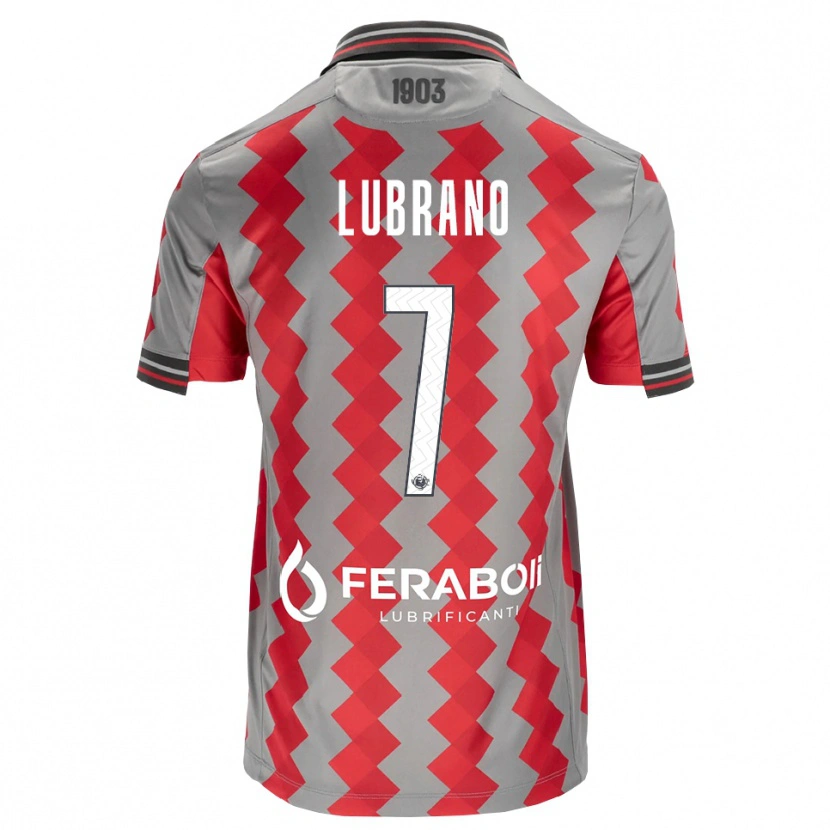 DanxenメンズAntonio Lubrano#7グレー レッド ホワイトホームシャツ2026/27ジャージーユニフォーム