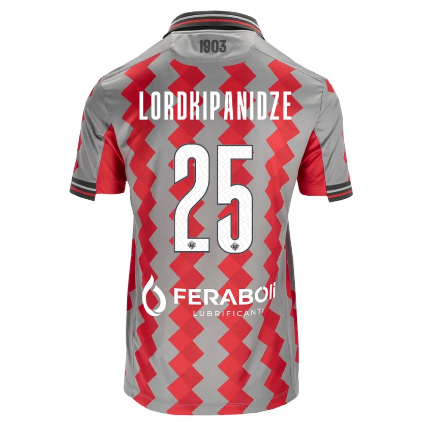 DanxenメンズDachi Lordkipanidze#25グレー レッド ホワイトホームシャツ2026/27ジャージーユニフォーム