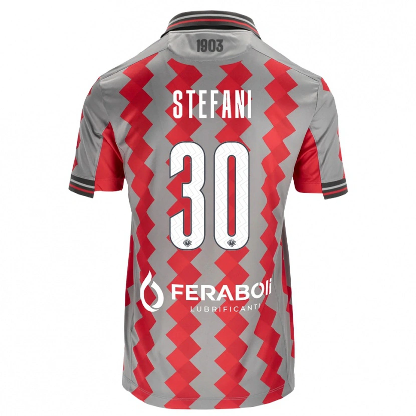 DanxenメンズChristian Stefani#30グレー レッド ホワイトホームシャツ2026/27ジャージーユニフォーム