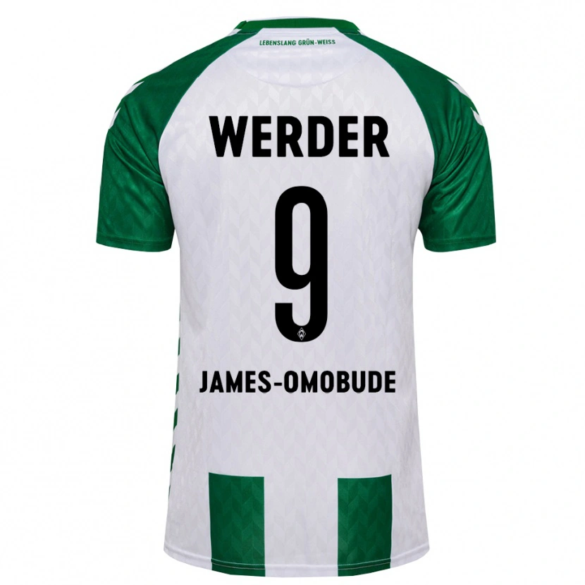 DanxenメンズFavor James-Omobude#9グリーン ホワイトホームシャツ2026/27ジャージーユニフォーム