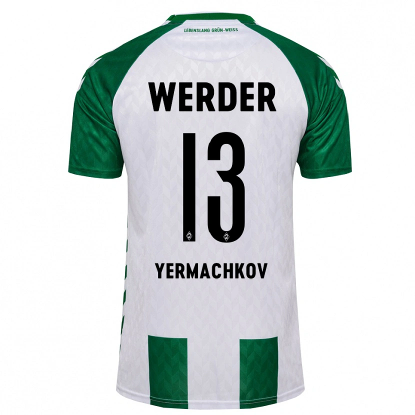 DanxenメンズIvan Yermachkov#13グリーン ホワイトホームシャツ2026/27ジャージーユニフォーム