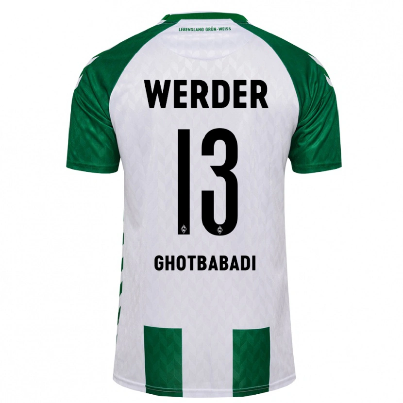 DanxenメンズReza Ghotbabadi#13グリーン ホワイトホームシャツ2026/27ジャージーユニフォーム
