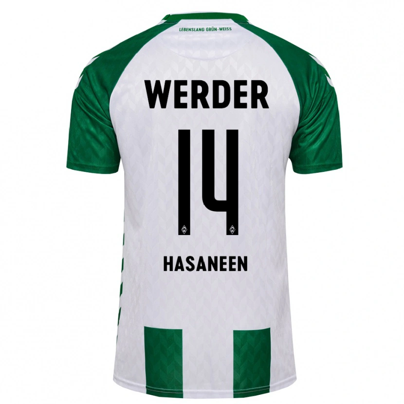 DanxenメンズZeyad Hasaneen#14グリーン ホワイトホームシャツ2026/27ジャージーユニフォーム