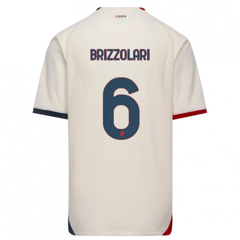 DanxenメンズMattia Brizzolari#6オフホワイト レッドアウェイシャツ2026/27ジャージーユニフォーム