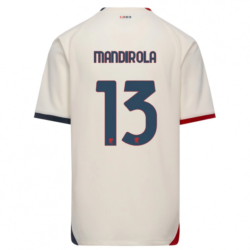 DanxenメンズGabriele Mandirola#13オフホワイト レッドアウェイシャツ2026/27ジャージーユニフォーム