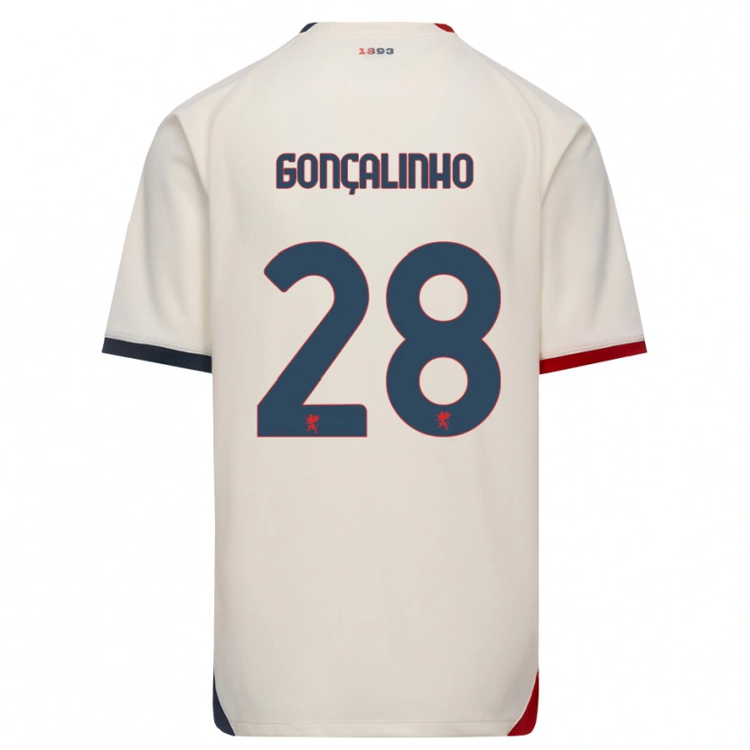 DanxenメンズJoão Gonçalinho#28オフホワイト レッドアウェイシャツ2026/27ジャージーユニフォーム