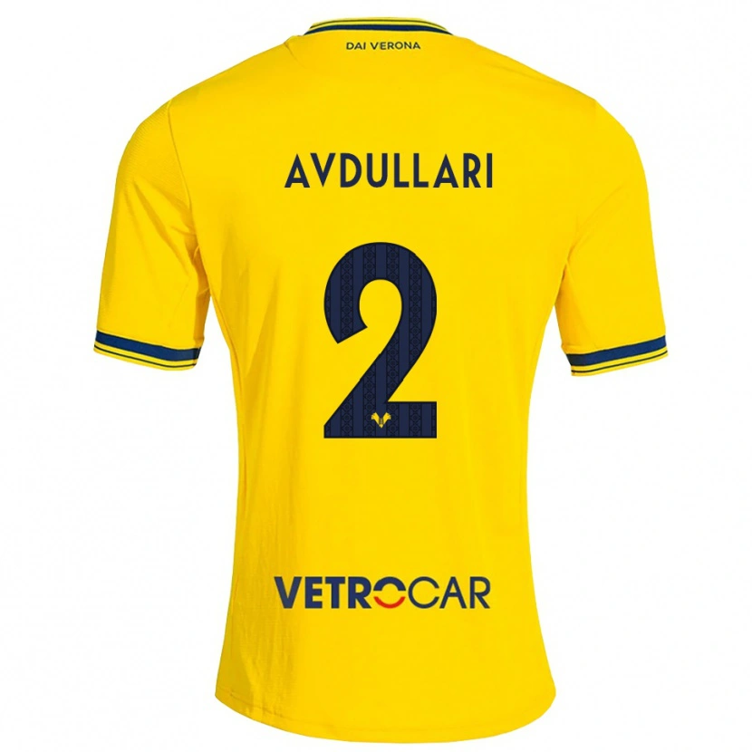 DanxenメンズDavide Avdullari#2イエロー レッドアウェイシャツ2026/27ジャージーユニフォーム