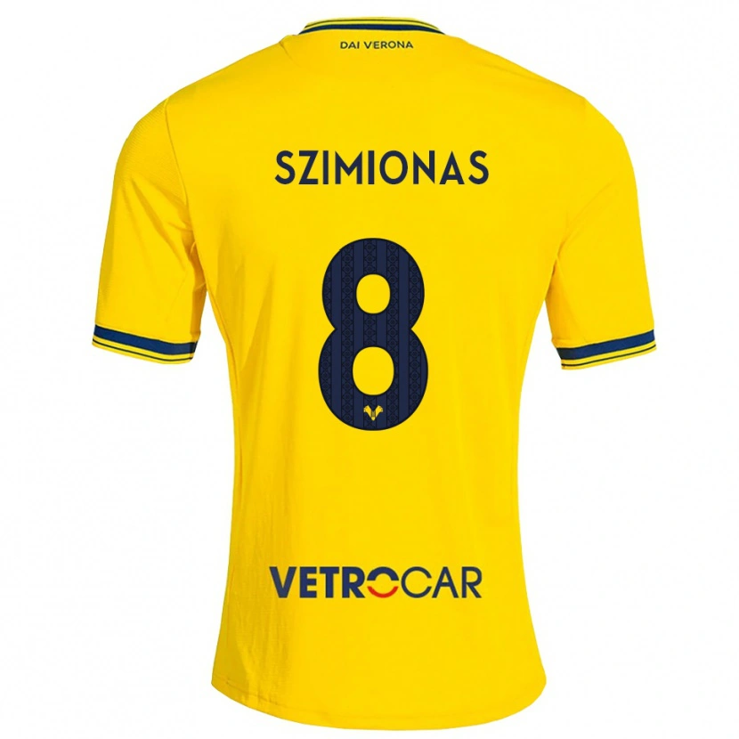 DanxenメンズLuca Szimionaș#8イエロー レッドアウェイシャツ2026/27ジャージーユニフォーム