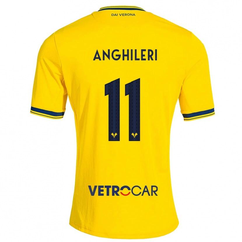 DanxenメンズFederica Anghileri#11イエロー レッドアウェイシャツ2026/27ジャージーユニフォーム