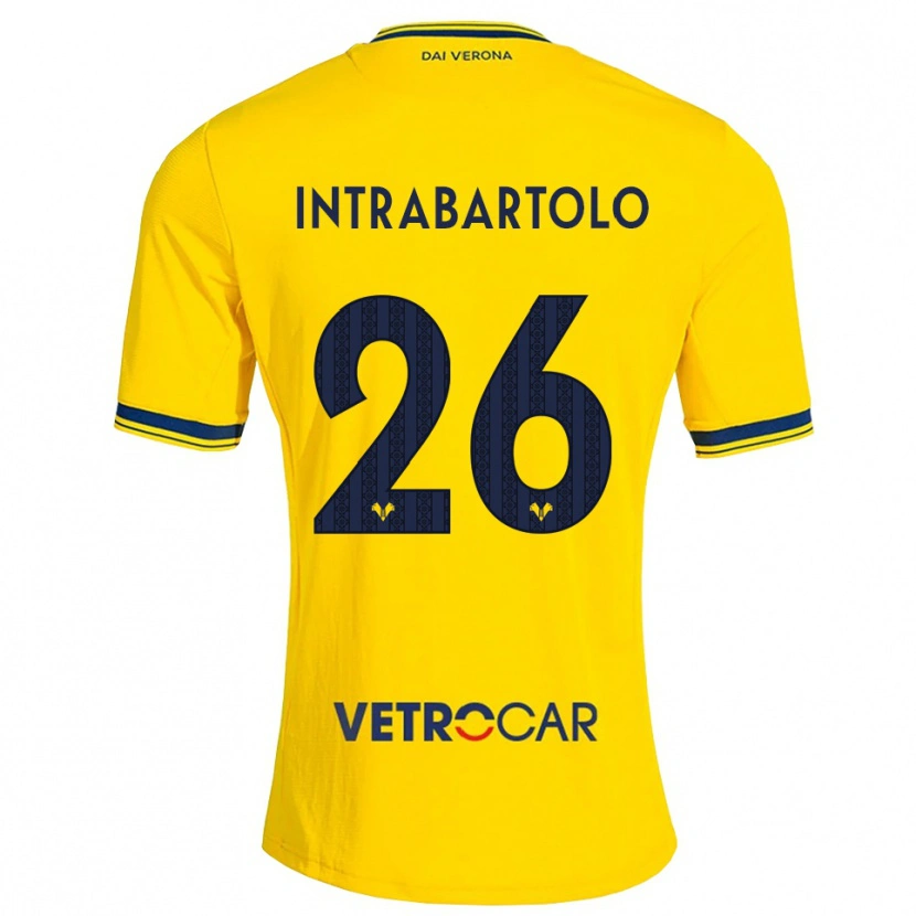 DanxenメンズDenis Intrabartolo#26イエロー レッドアウェイシャツ2026/27ジャージーユニフォーム