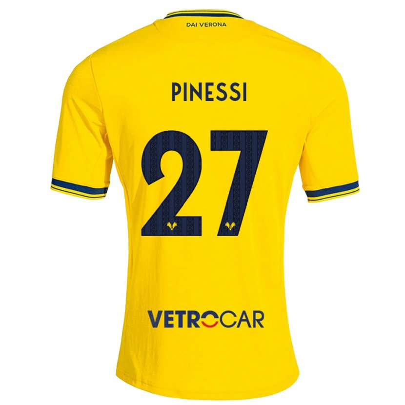 DanxenメンズRiccardo Pinessi#27イエロー レッドアウェイシャツ2026/27ジャージーユニフォーム