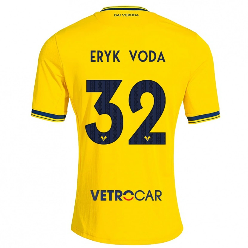 DanxenメンズAndrei Eryk Voda#32イエロー レッドアウェイシャツ2026/27ジャージーユニフォーム