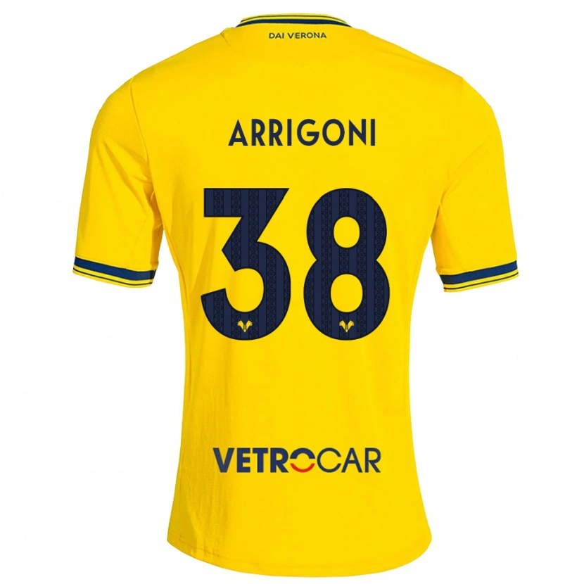 DanxenメンズArrigoni#38イエロー レッドアウェイシャツ2026/27ジャージーユニフォーム