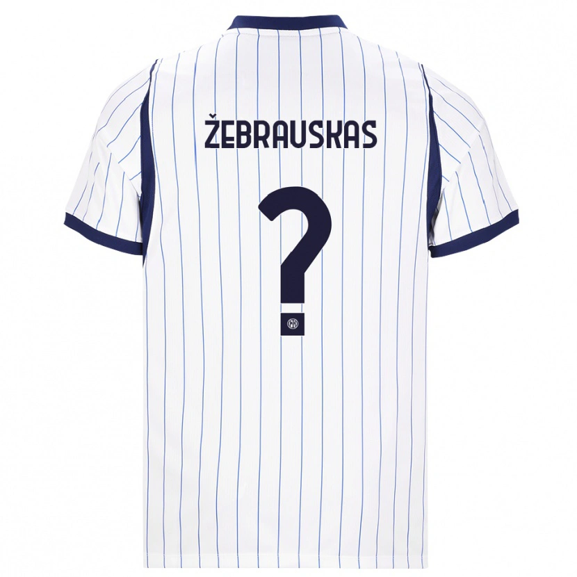 DanxenメンズJokūbas Žebrauskas#0ホワイト ネイビーブルーアウェイシャツ2026/27ジャージーユニフォーム