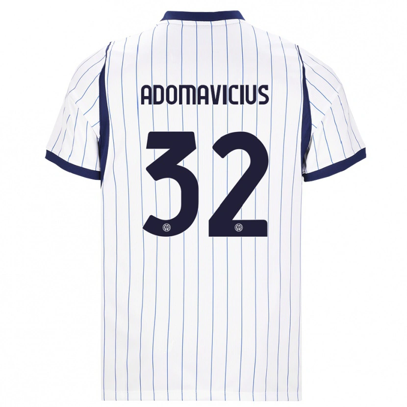 DanxenメンズHenrikas Adomavičius#32ホワイト ネイビーブルーアウェイシャツ2026/27ジャージーユニフォーム