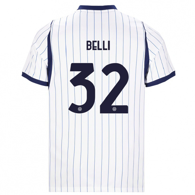 DanxenメンズElena Belli#32ホワイト ネイビーブルーアウェイシャツ2026/27ジャージーユニフォーム