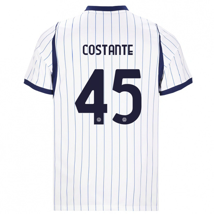 DanxenメンズUmberto Costante#45ホワイト ネイビーブルーアウェイシャツ2026/27ジャージーユニフォーム