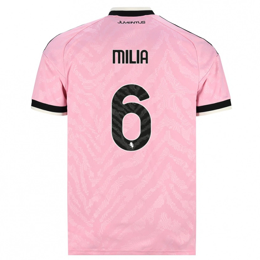 DanxenメンズNicolò Milia#6ピンク ブラックアウェイシャツ2026/27ジャージーユニフォーム