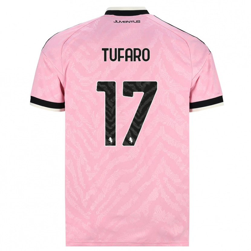 DanxenメンズGabriele Tufaro#17ピンク ブラックアウェイシャツ2026/27ジャージーユニフォーム