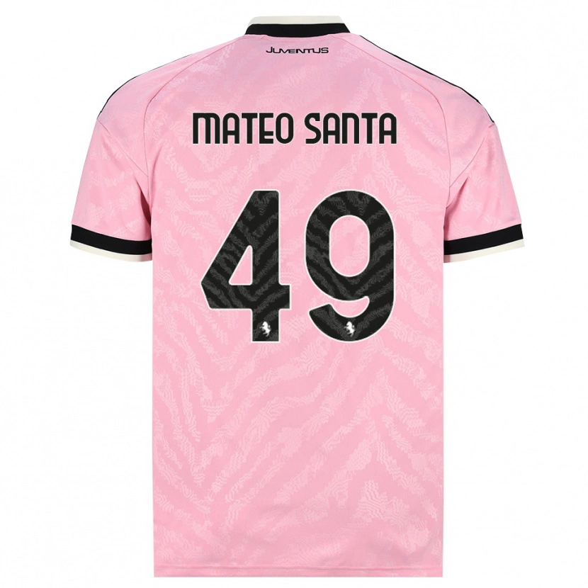 DanxenメンズMateo Santa Maria#49ピンク ブラックアウェイシャツ2026/27ジャージーユニフォーム