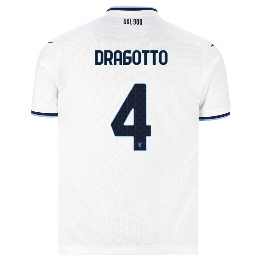 DanxenメンズTommaso Dragotto#4ホワイト ネイビーブルーアウェイシャツ2026/27ジャージーユニフォーム