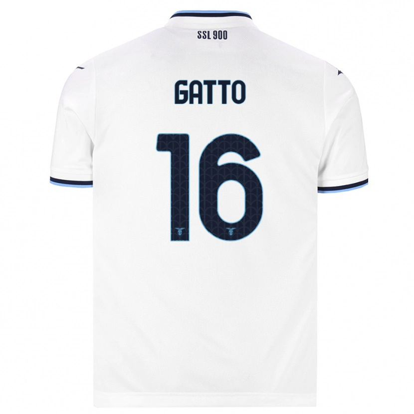 DanxenメンズFrancesco Gatto#16ホワイト ネイビーブルーアウェイシャツ2026/27ジャージーユニフォーム