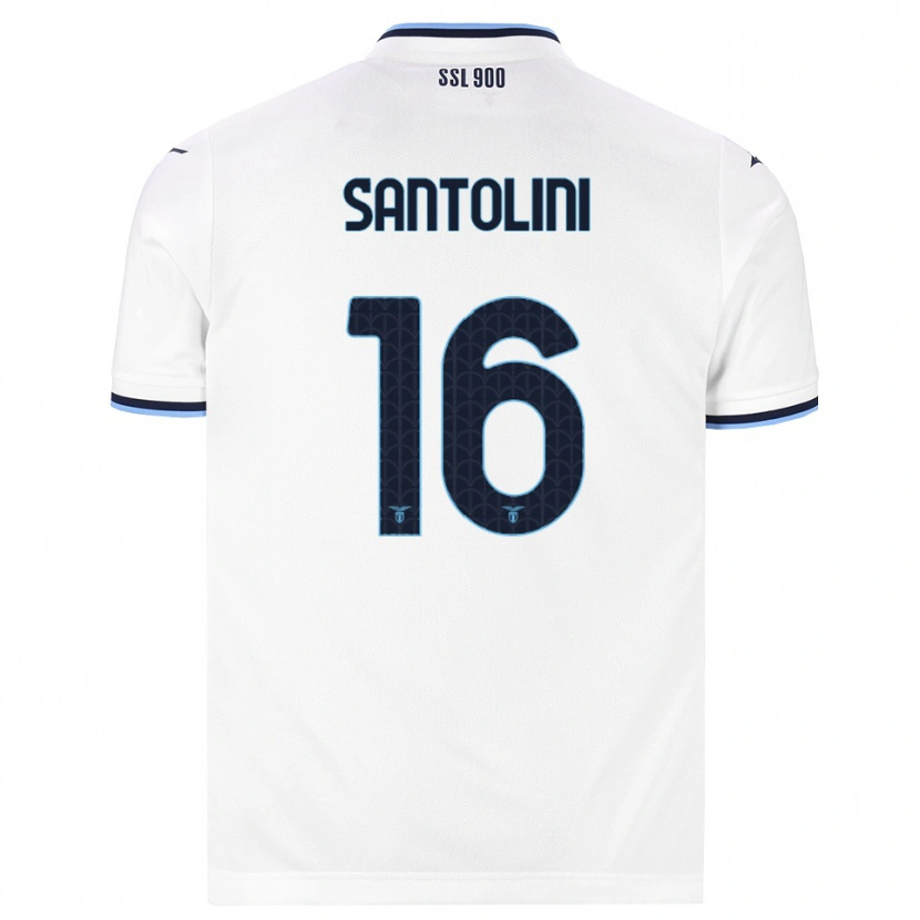 DanxenメンズEmanuele Santolini#16ホワイト ネイビーブルーアウェイシャツ2026/27ジャージーユニフォーム