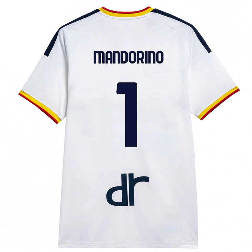 DanxenメンズMatteo Mandorino#1ホワイト イエロー レッドアウェイシャツ2026/27ジャージーユニフォーム