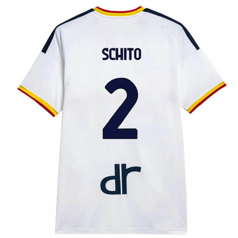 DanxenメンズAndrea Schito#2ホワイト イエロー レッドアウェイシャツ2026/27ジャージーユニフォーム