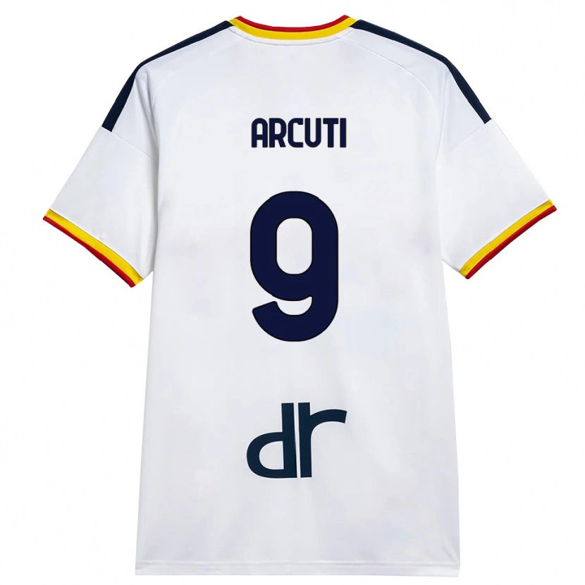 DanxenメンズGabriele Arcuti#9ホワイト イエロー レッドアウェイシャツ2026/27ジャージーユニフォーム