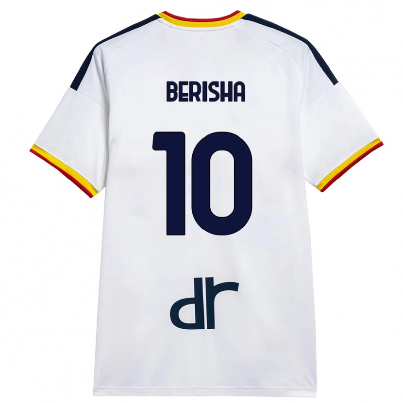 DanxenメンズMedon Berisha#10ホワイト イエロー レッドアウェイシャツ2026/27ジャージーユニフォーム