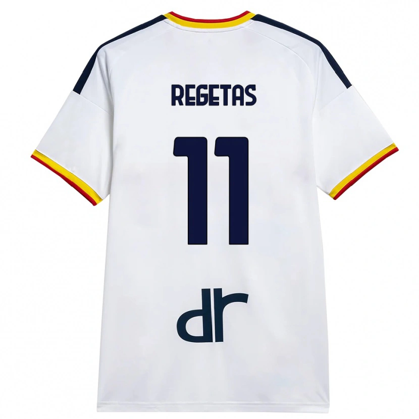 DanxenメンズDomagoj Regetas#11ホワイト イエロー レッドアウェイシャツ2026/27ジャージーユニフォーム
