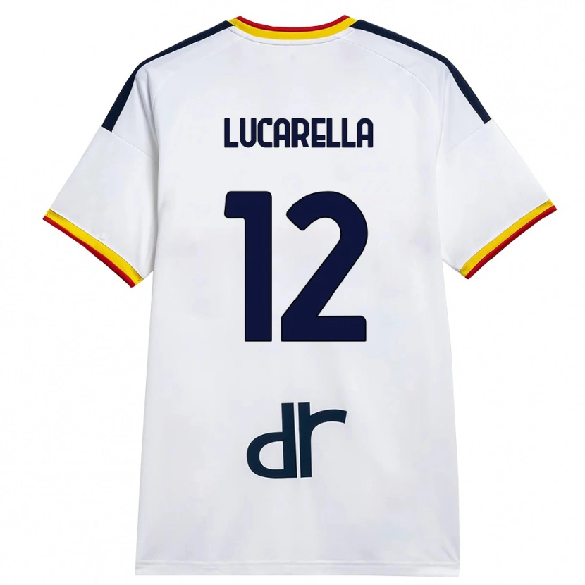 DanxenメンズAndrea Lucarella#12ホワイト イエロー レッドアウェイシャツ2026/27ジャージーユニフォーム