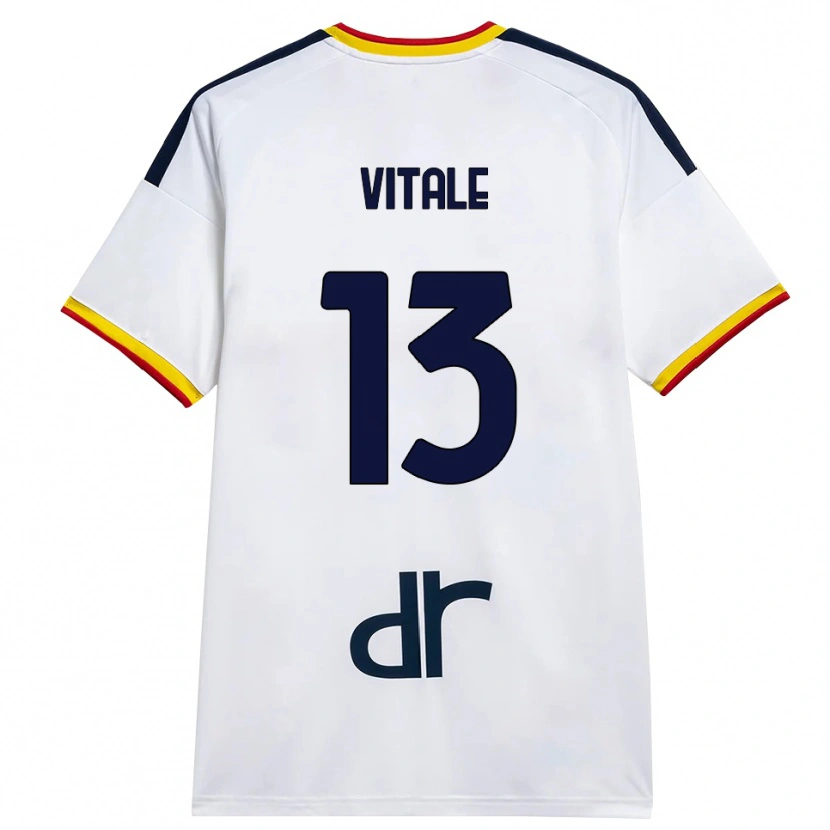 DanxenメンズLeonardo Vitale#13ホワイト イエロー レッドアウェイシャツ2026/27ジャージーユニフォーム