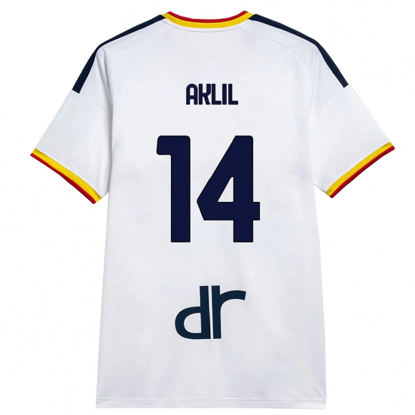 DanxenメンズLino Aklil#14ホワイト イエロー レッドアウェイシャツ2026/27ジャージーユニフォーム