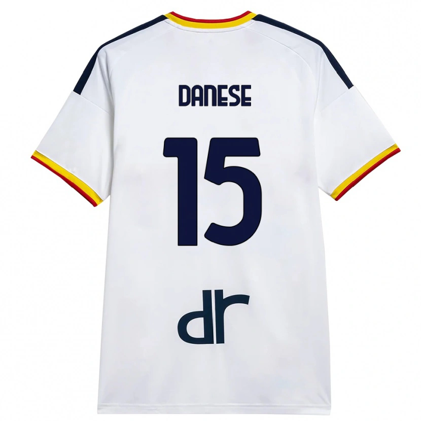 DanxenメンズTommaso Danese#15ホワイト イエロー レッドアウェイシャツ2026/27ジャージーユニフォーム