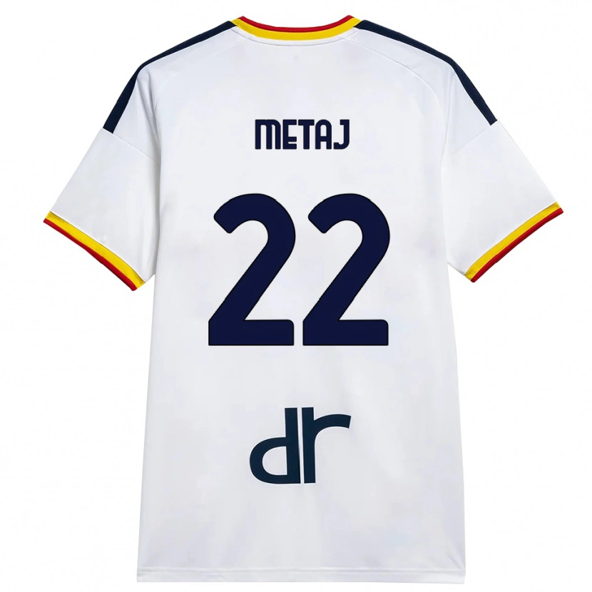 DanxenメンズDejvi Metaj#22ホワイト イエロー レッドアウェイシャツ2026/27ジャージーユニフォーム