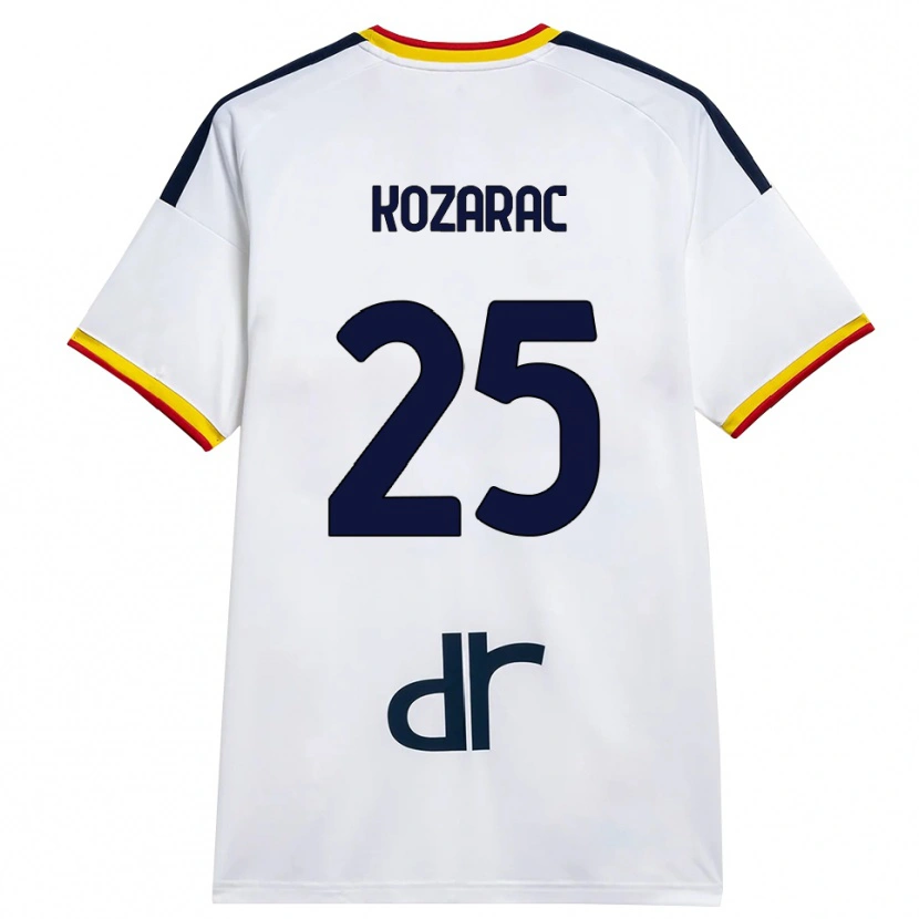 DanxenメンズHaris Kozarac#25ホワイト イエロー レッドアウェイシャツ2026/27ジャージーユニフォーム