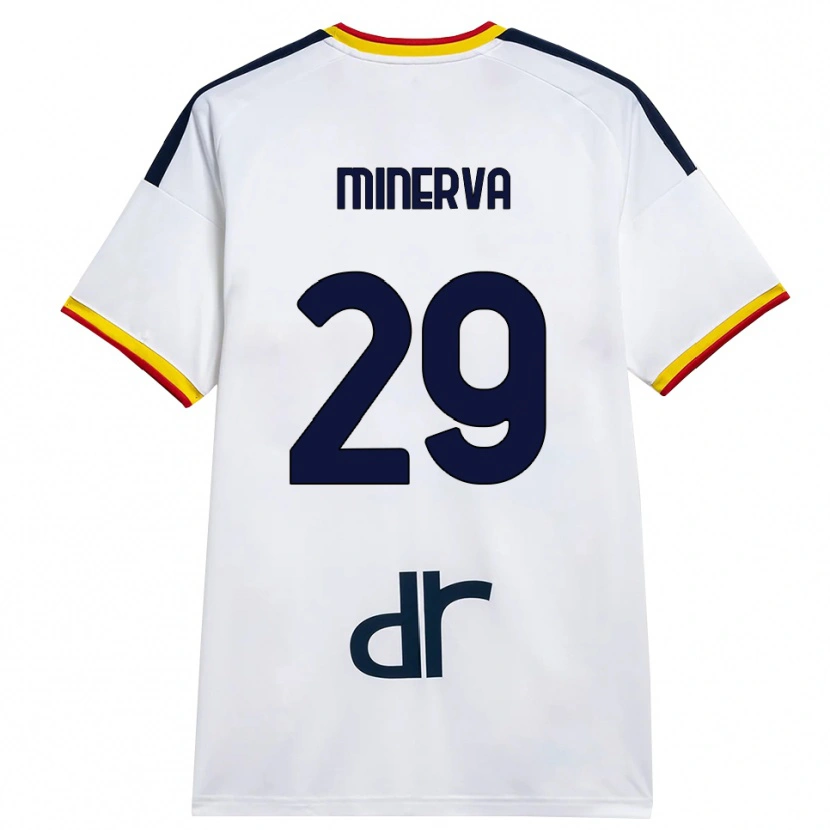 DanxenメンズFrancesco Minerva#29ホワイト イエロー レッドアウェイシャツ2026/27ジャージーユニフォーム