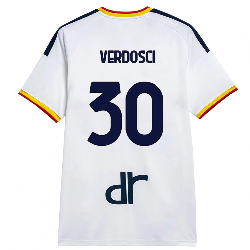 DanxenメンズSimone Verdosci#30ホワイト イエロー レッドアウェイシャツ2026/27ジャージーユニフォーム