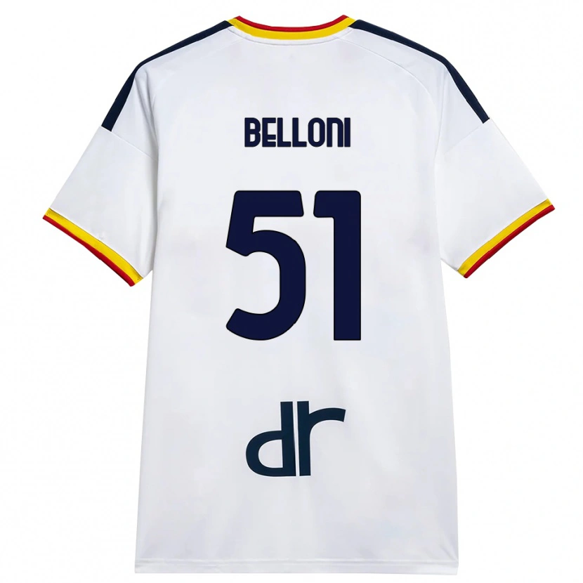 DanxenメンズGiacomo Belloni#51ホワイト イエロー レッドアウェイシャツ2026/27ジャージーユニフォーム