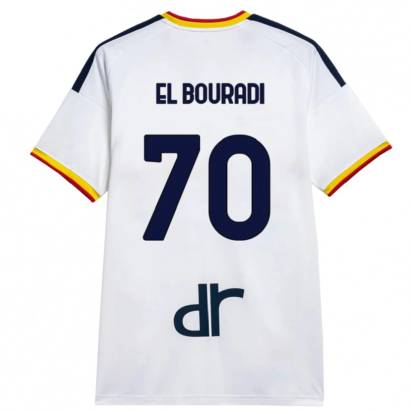 DanxenメンズWalid El Bouradi#70ホワイト イエロー レッドアウェイシャツ2026/27ジャージーユニフォーム