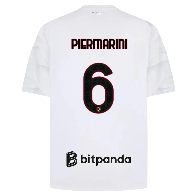 DanxenメンズMattia Piermarini#6ホワイト レッド ブラックアウェイシャツ2026/27ジャージーユニフォーム